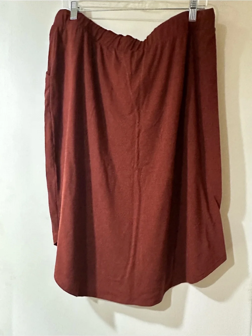 Zenana Outfitters Rust High-Low Drawstring Skirt
